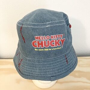Hello Kitty Chucky Hat Bucket One Size Blue‎ Denim Horror Universal Studios